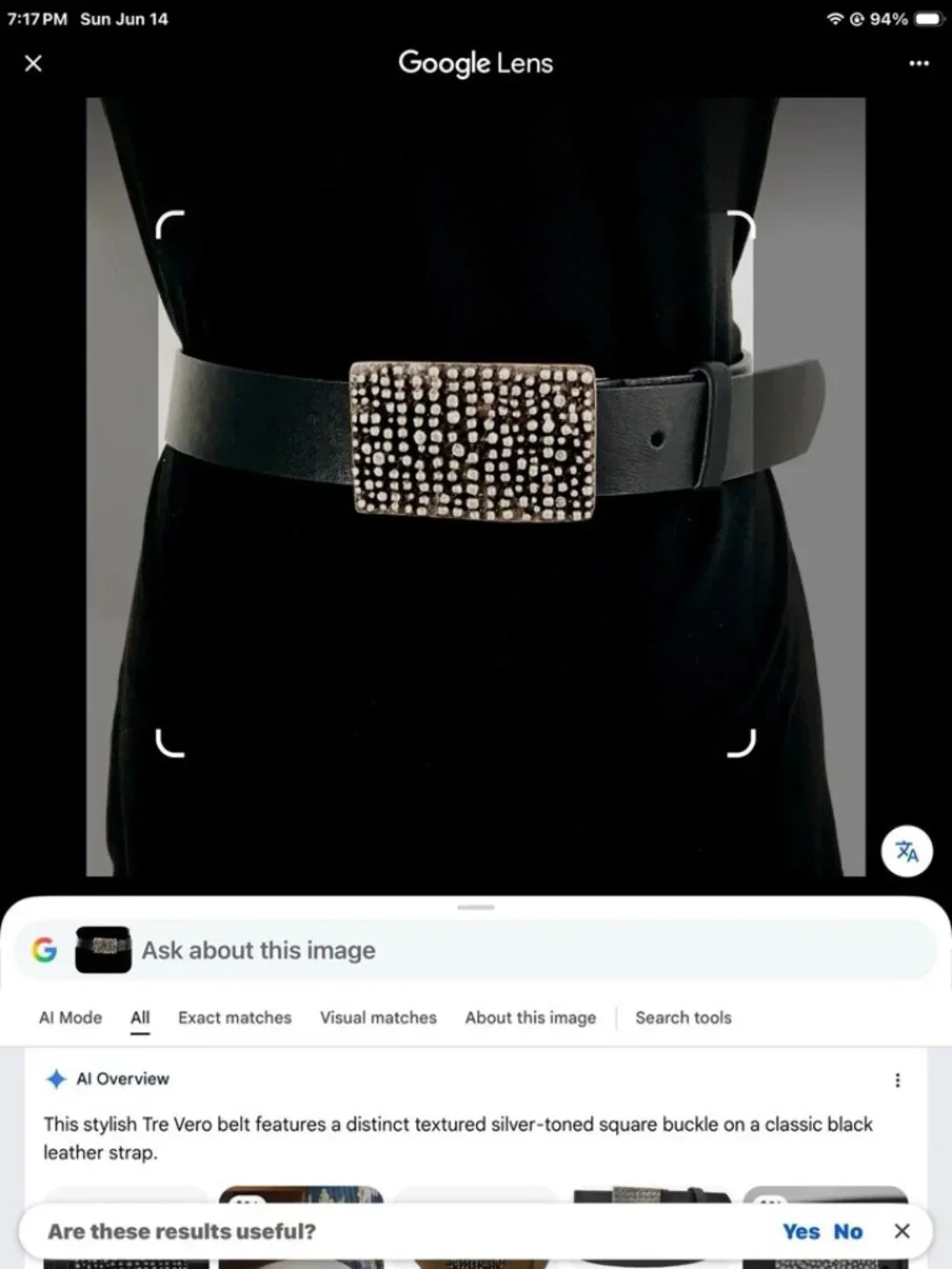 Tre Vero Belt Sz M Minimalist Modern Textured Silver Stud Buckle Classic Black